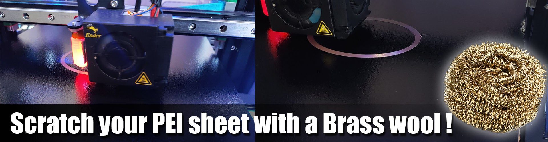 Scratch the PEI sheet with brass wool