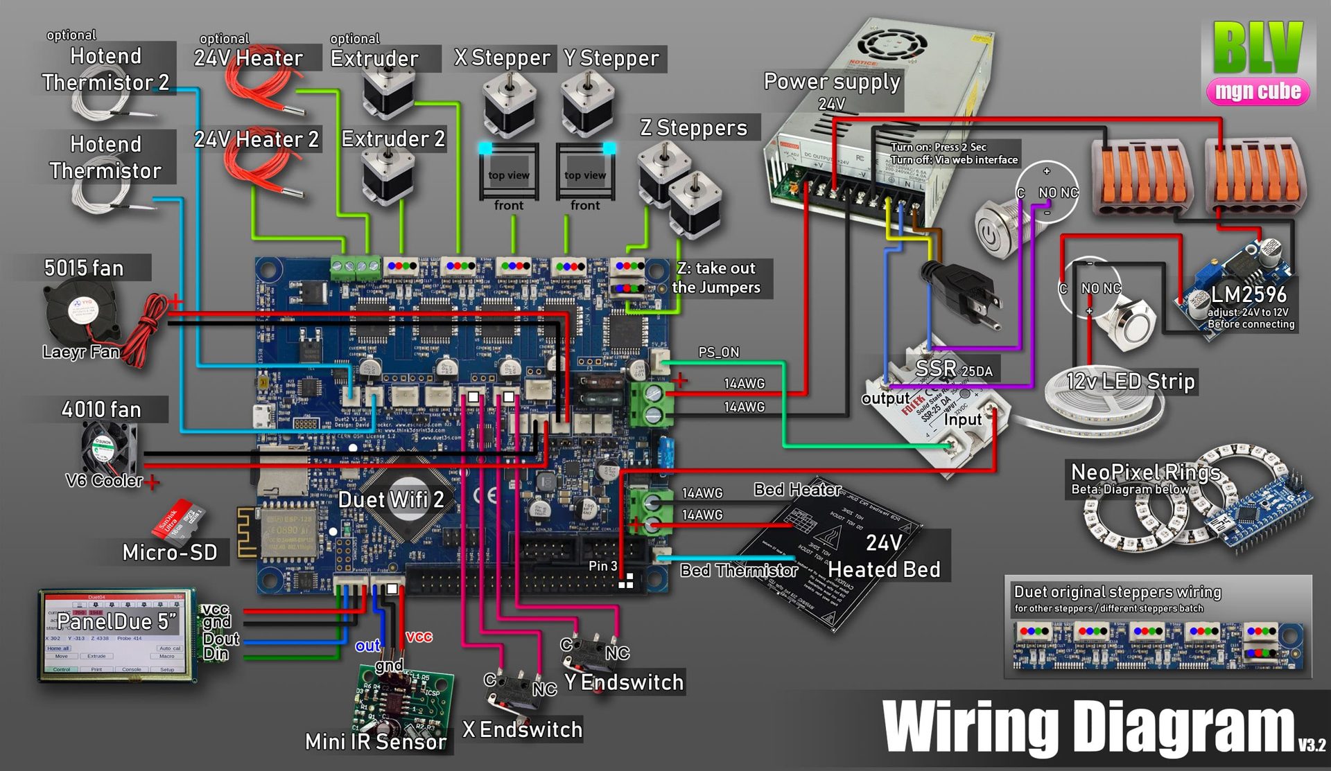 Duet WiFi wiring v3.2
