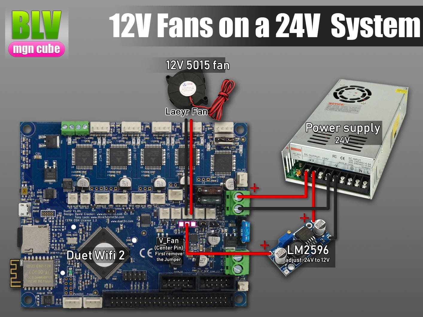 12V fans on a 24V system